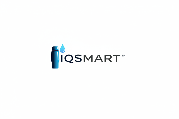 IQSMART Logo với bình giữ nhiệt